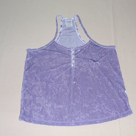Lot of 2 Victoria Secret PINK Crushed Velvet Tank Tops Sz XS Purple - Picture 10 of 16
